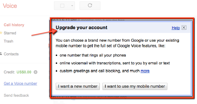 Step 1. Google Voice Upgrade Your Account 